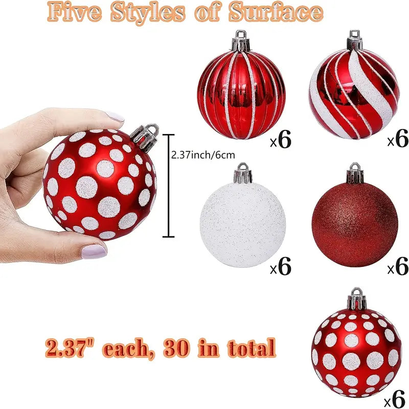 Radiant Red: 30 Exquisite Christmas Ball Ornaments for Your Tree