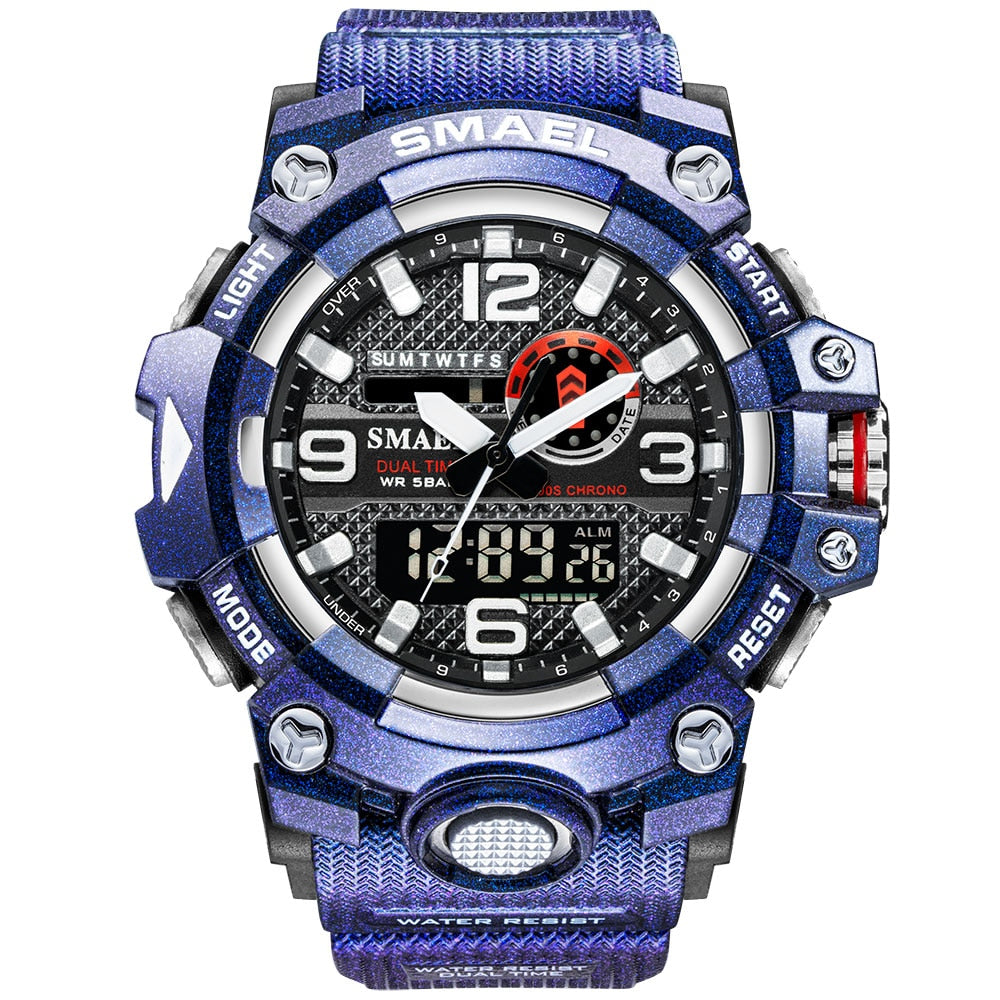  Time Digital Watch Quartz 50m Waterproof Watch 