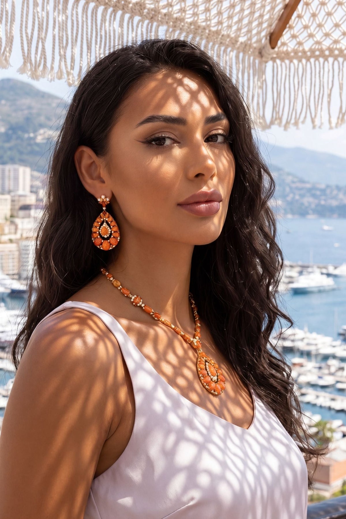 Paloma Fire Opal Statement Necklace Gold