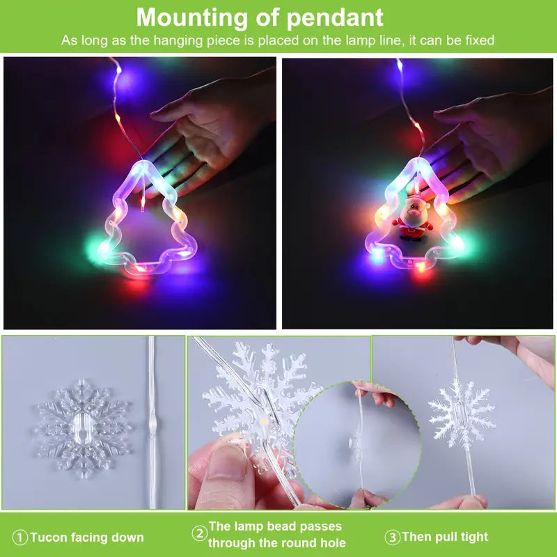 Starry Splendor: Festive Christmas Curtain Lights