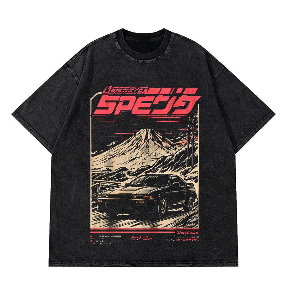 Mens Vintage Anime Graphic Tee Hip Hop Harajuku Streetwear-0