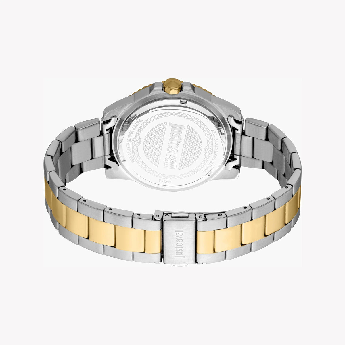 Just Cavalli Men's Two Tone Silver & Gold Watch, Blue Dial | Jc1g246m0275