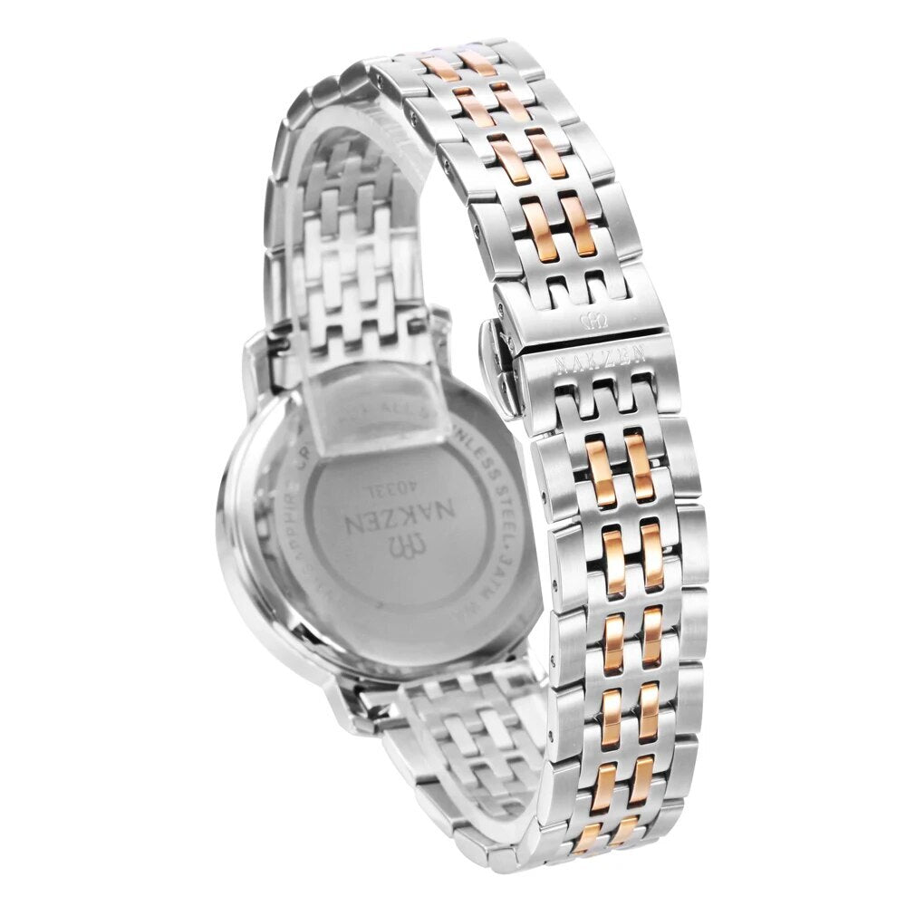 NAKZEN Luxury Tops Brand Women Quartz Wrist watch Ladies Full Steel Waterproof Watches Female Sapphire Designer Dress Watches 4033-4