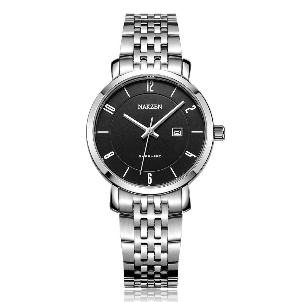 NAKZEN Luxury Tops Brand Women Quartz Wrist watch Ladies Full Steel Waterproof Watches Female Sapphire Designer Dress Watches 4033-2