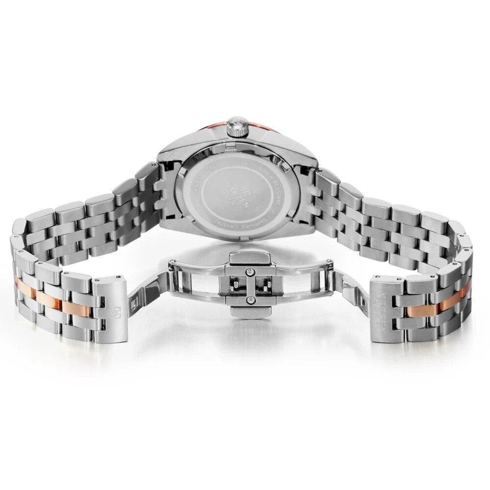 NAKZEN Womens Gold Luxury Quartz Diamond Watch Calendar Display Women Full Steel Wrist Watch Female Clock relogio masculino 6012-4