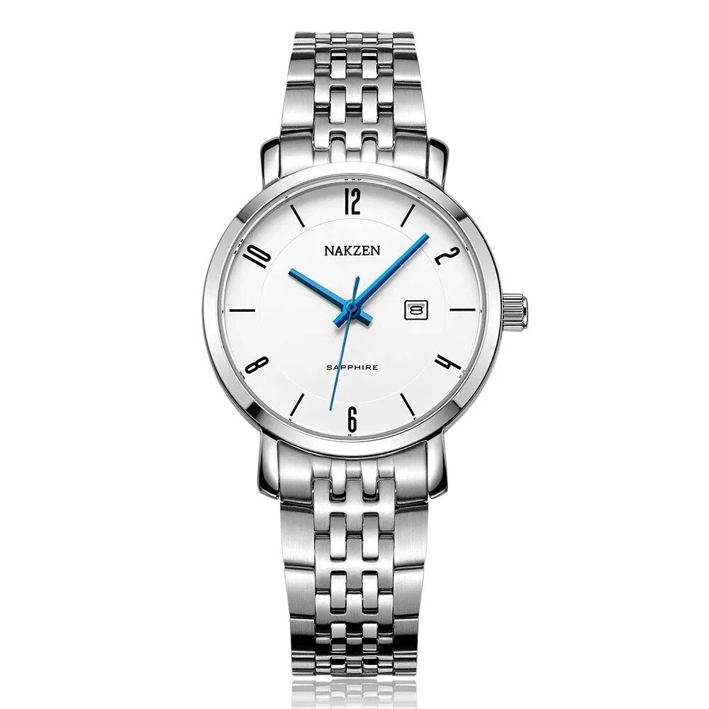 NAKZEN Luxury Tops Brand Women Quartz Wrist watch Ladies Full Steel Waterproof Watches Female Sapphire Designer Dress Watches 4033-7