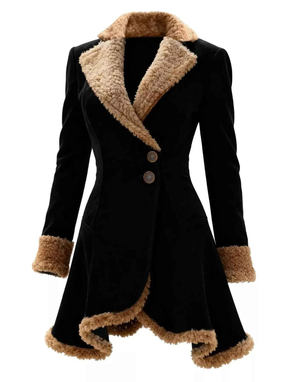 Vintage Suede Sherpa Trimmed Winter Coat
