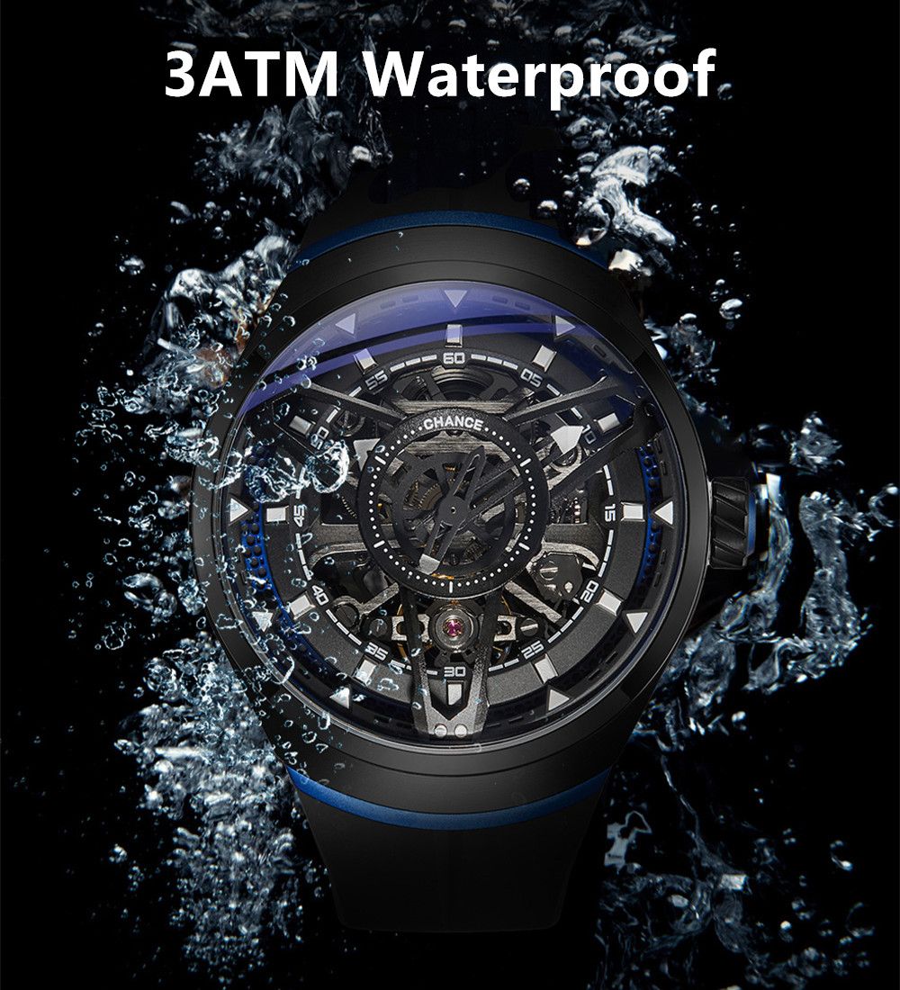 CHANCE Automatic Movement Mechanical Watch for Men Luxury Stainless Steel Case Business Wristwatch Waterproof Clock 6007-4