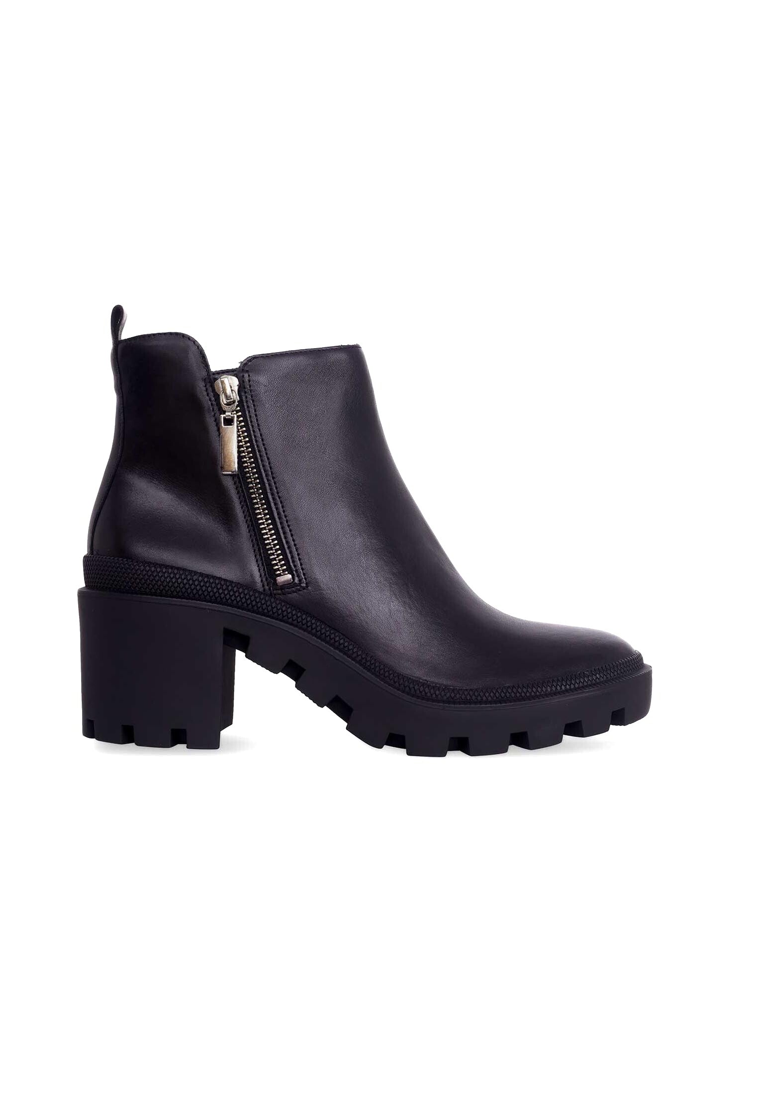 Sophora Goat Leather Ankle Boots – 9cm Round-Toe Block Heel-0