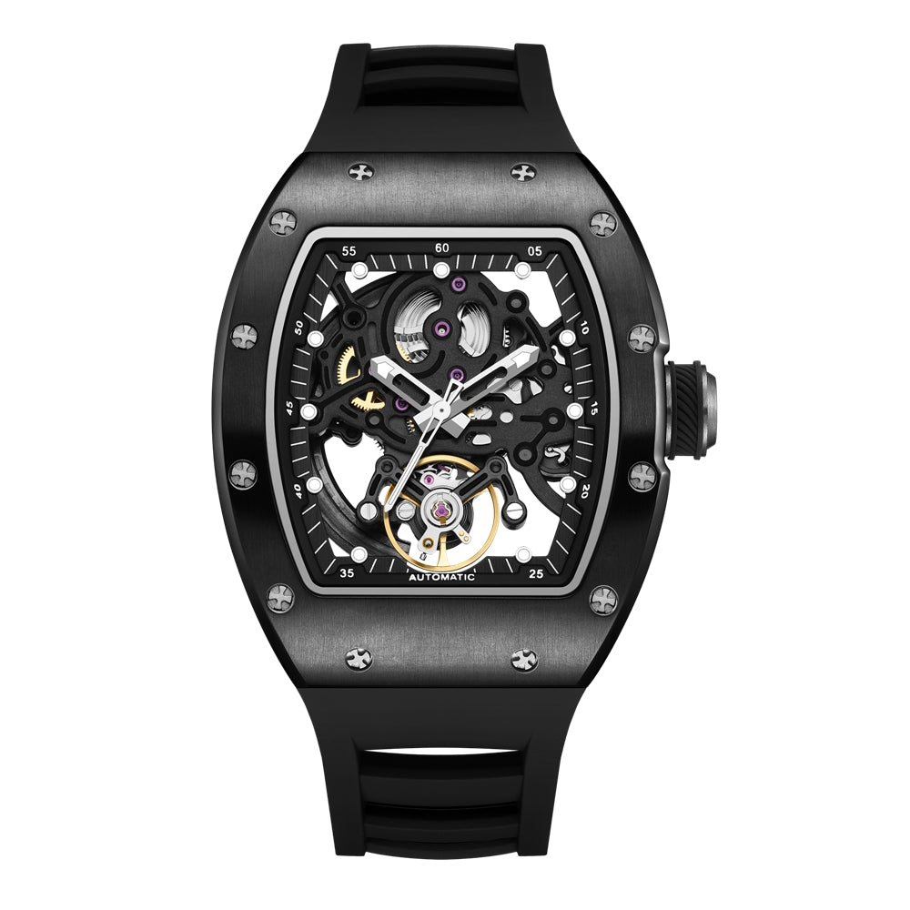 MEGIR Automatic Mechanical Men's Watch Luxury Skeleton Dial Luminous Waterproof Sports Military Wristwatch Gift for Man 9190-12-12