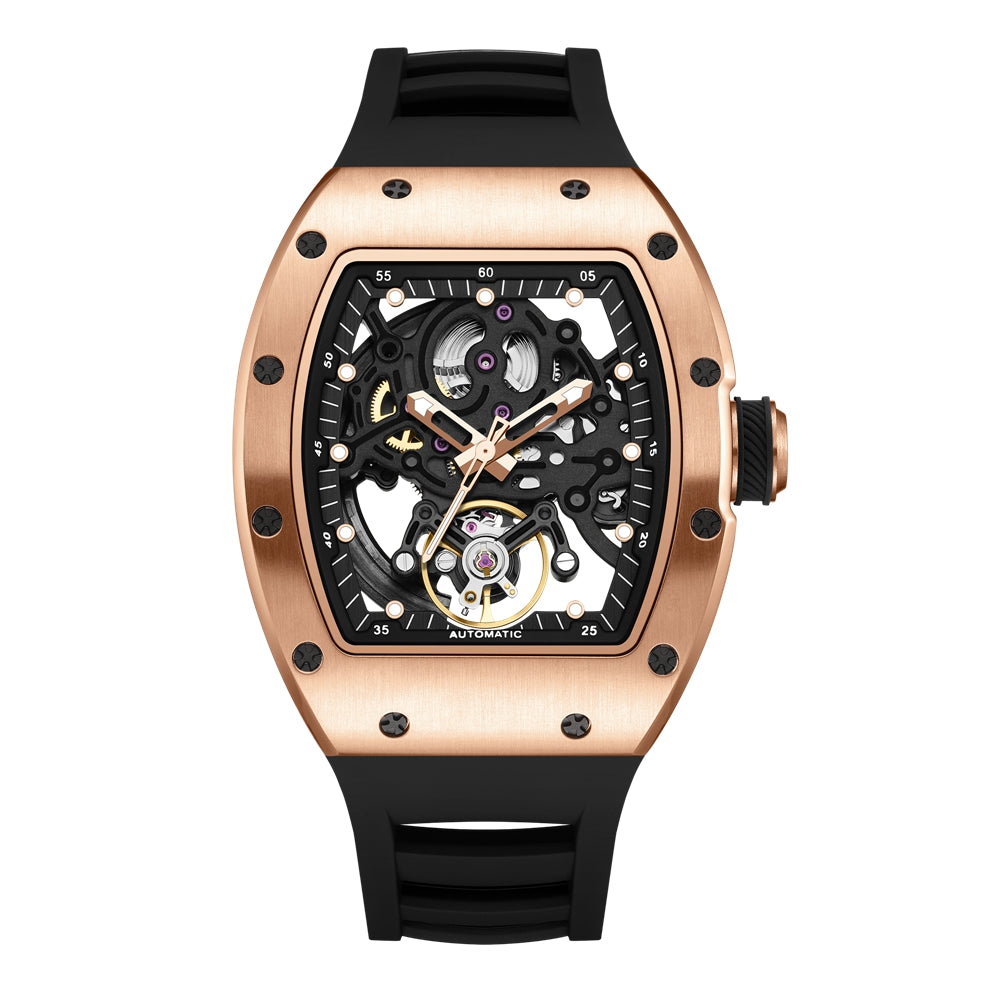 MEGIR Automatic Mechanical Men's Watch Luxury Skeleton Dial Luminous Waterproof Sports Military Wristwatch Gift for Man 9190-12-11
