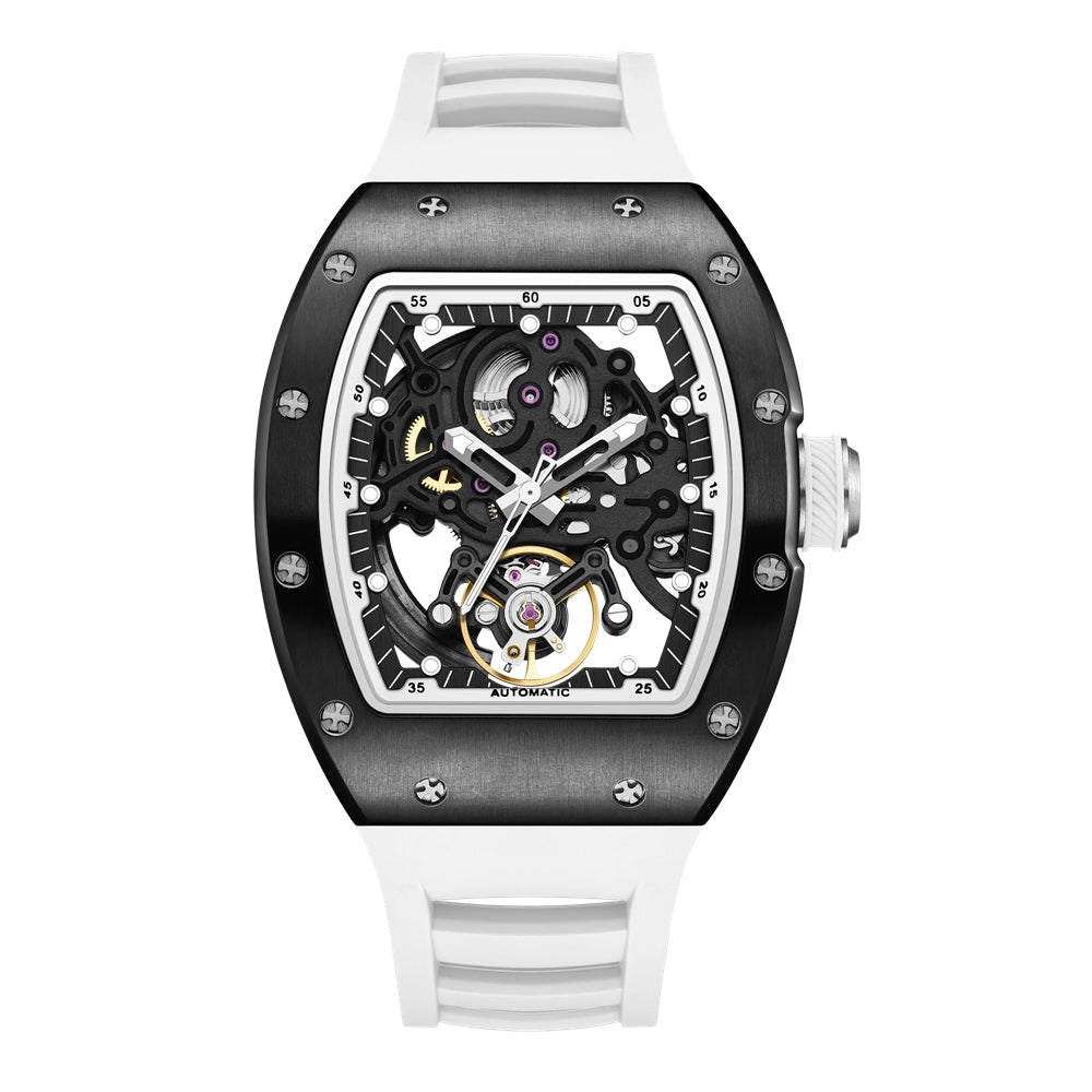 MEGIR Automatic Mechanical Men's Watch Luxury Skeleton Dial Luminous Waterproof Sports Military Wristwatch Gift for Man 9190-12-14