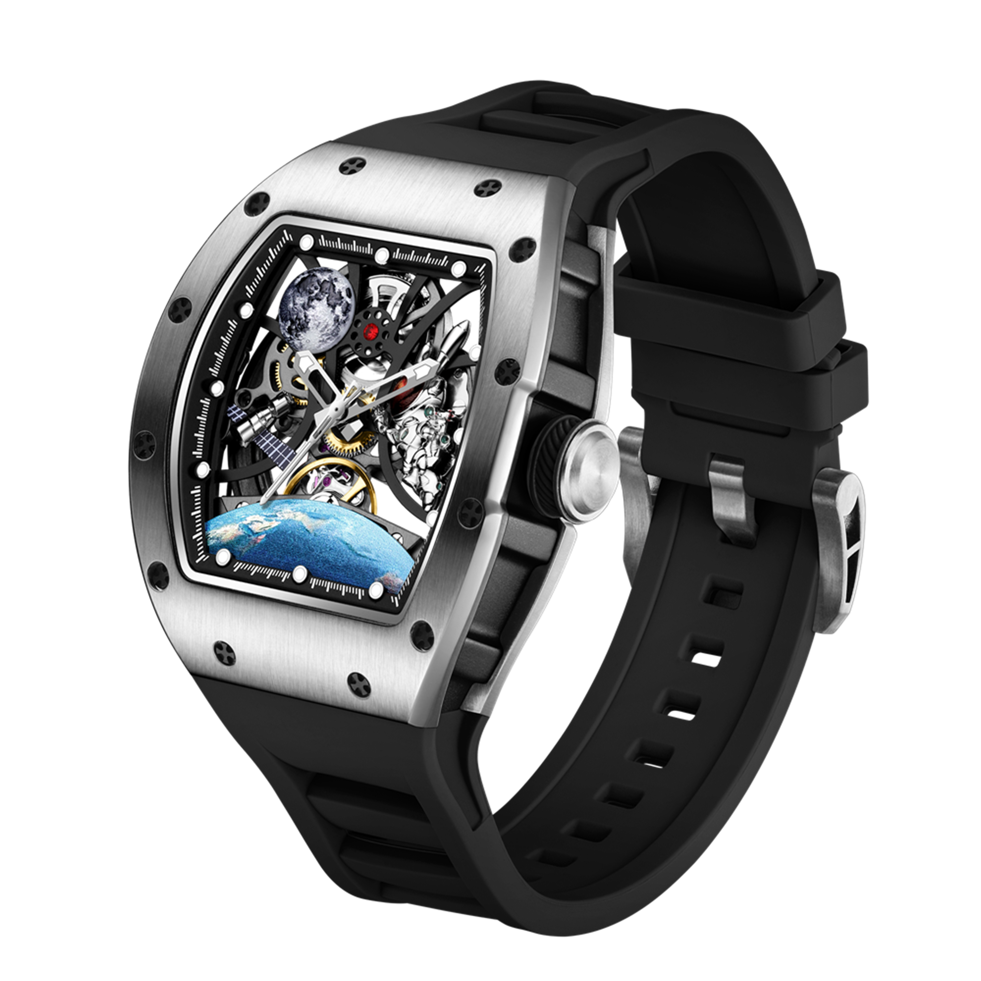 MEGIR Skeleton Dial Automatic Mechanical Movement Men Watch Fashion Sport Wristwatches Waterproof Man Clock Reloj Hombre 9190-14-11