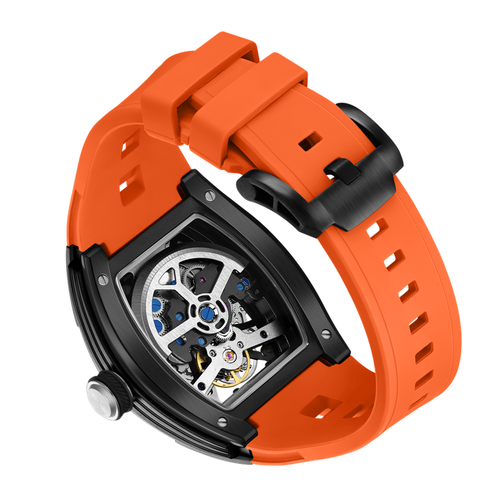 MEGIR Men's Sports Watch Fashion Automatic Mechanical Movement Watches Skeleton Luminous Waterproof Business Wristwatches 9198-4-16