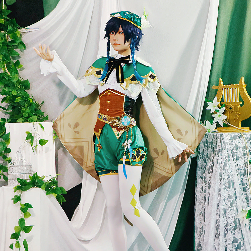 Genshin Impact high matching Babatos Wendy cos dress dress Fengshen Zhengtai Wendy cosplay dress suit