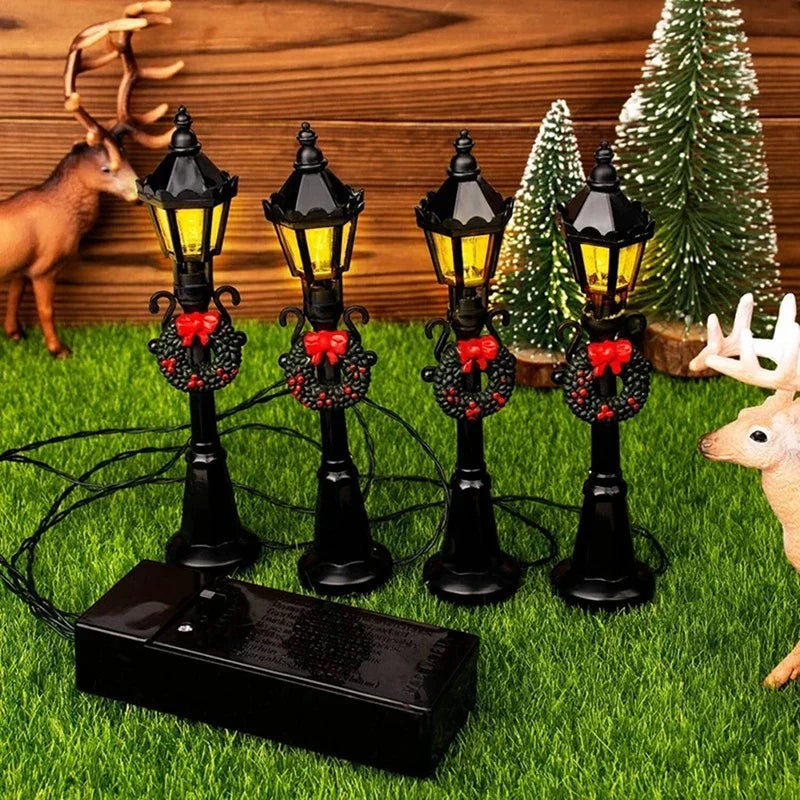 Christmas Mini Street Light Models 4-Piece