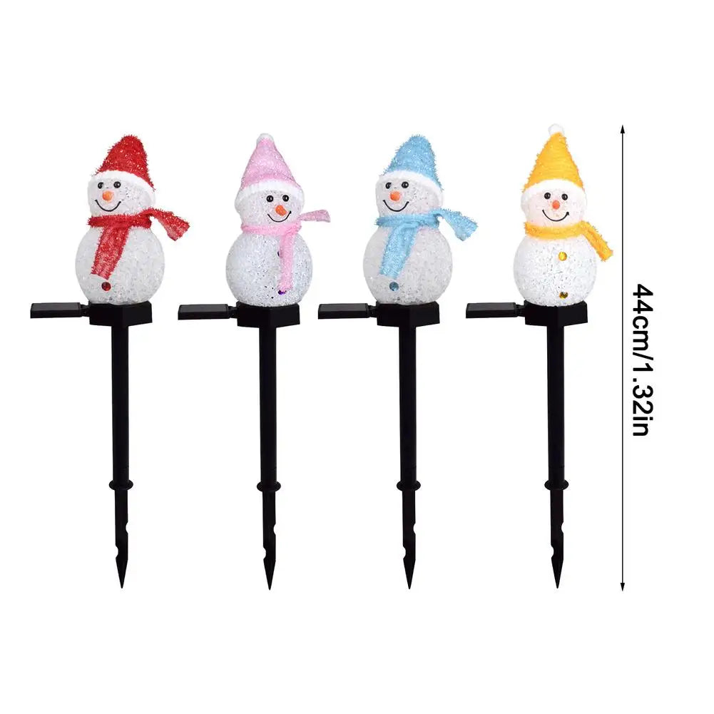 Snowman Solar Christmas Lights Outdoor Lawn Decorations