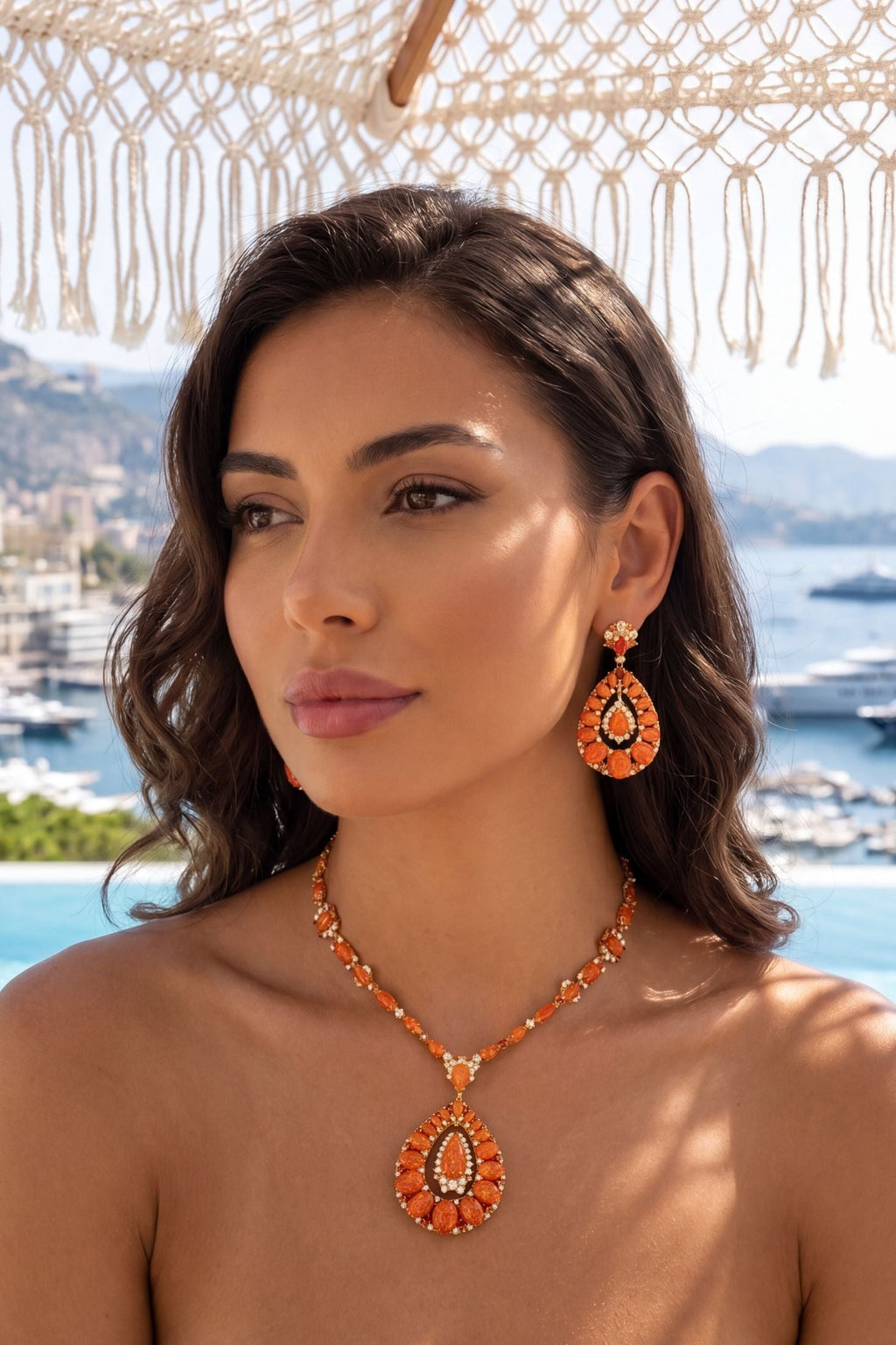 Paloma Fire Opal Statement Necklace Gold
