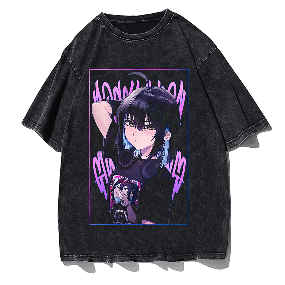 Women's Japanese Anime T-Shirt Y2K Harajuku Hip Hop Short Sleeve Summer Top-0
