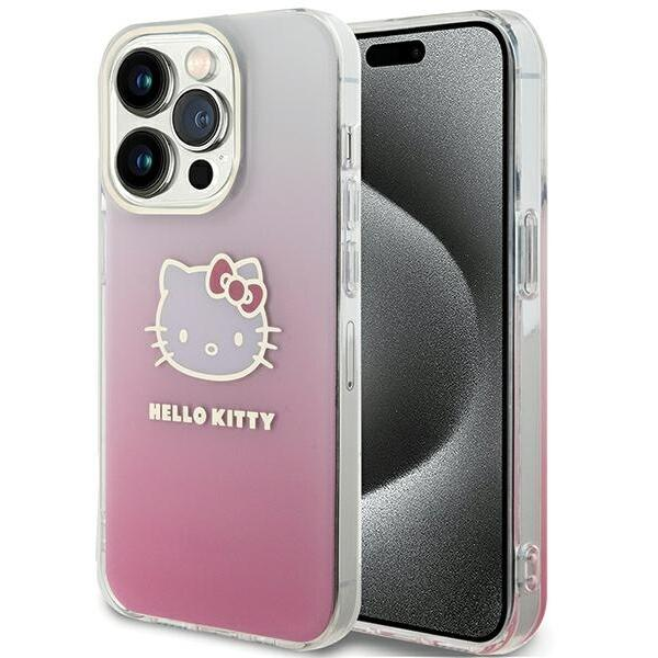 Hello Kitty IML Gradient Electrop Kitty Head iPhone 13 Pro Max telefon tok - Pink-0