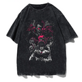 Men's Harajuku Distressed Anime Print T-Shirt Hip Hop Streetwear Cotton Oversized Tee-0