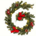 Twinkling Tidings: LED-lit Christmas Rattan Garland