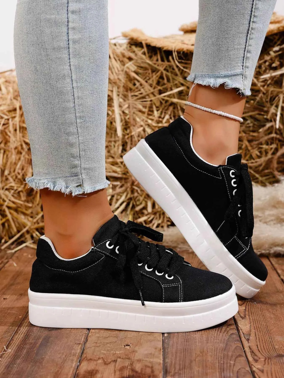 Lace Up Platform Sneakers