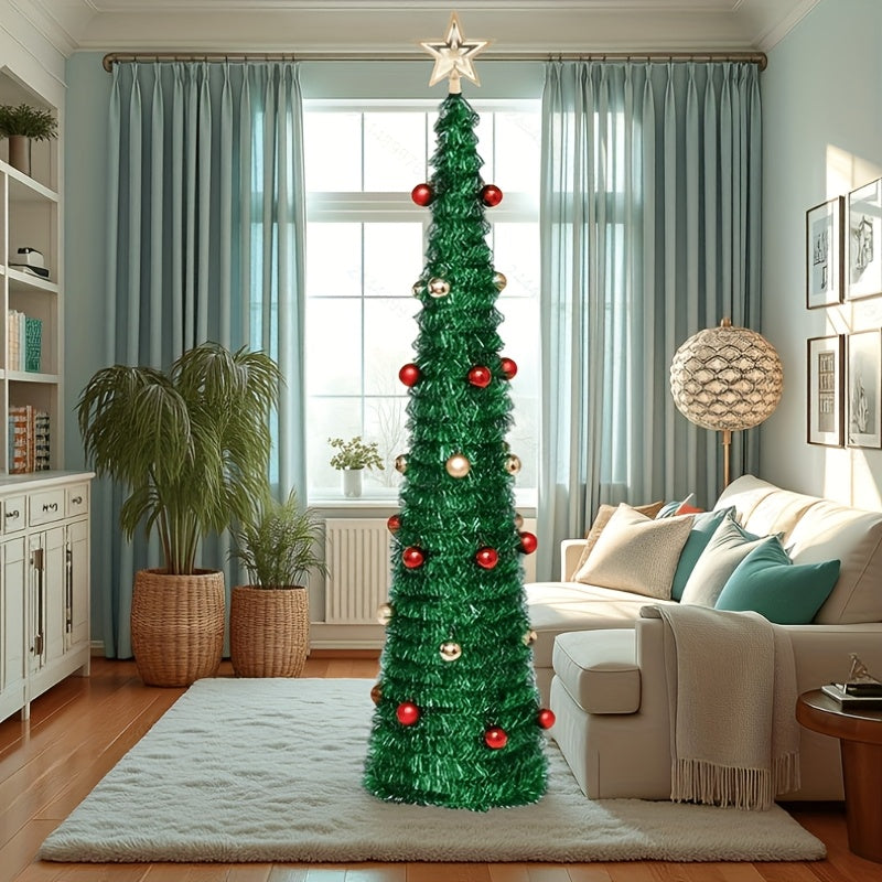 Collapsible Christmas Tree with Ornaments