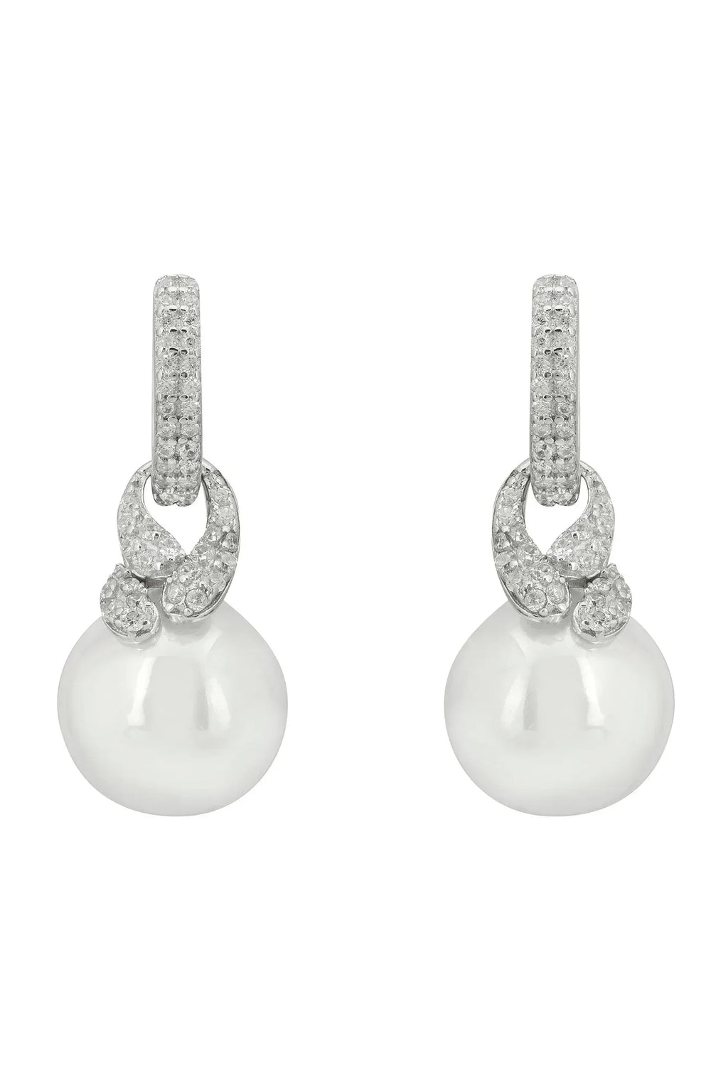 Tie The Knot Drop Pearl Earrings Silver