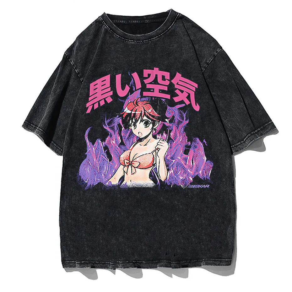 Japanese Anime Girl Oversized Streetwear T-Shirt-0