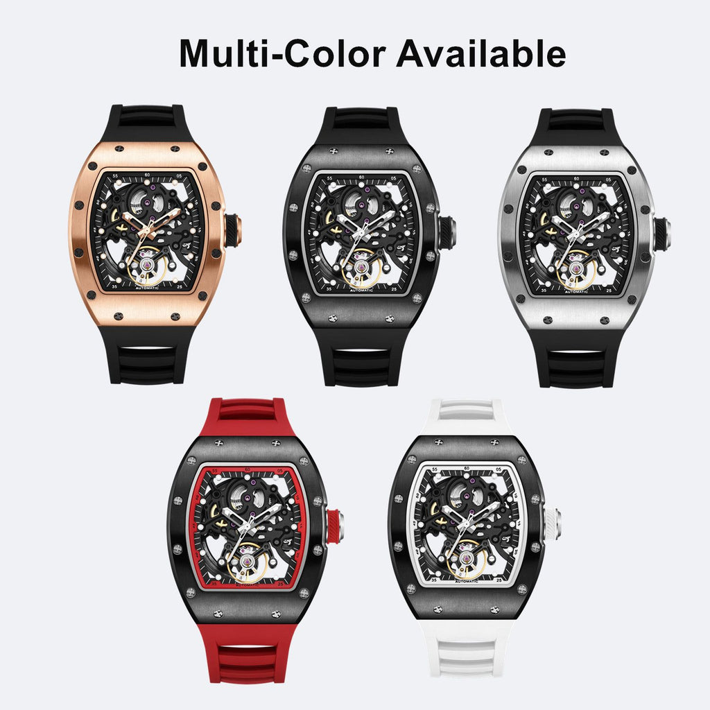 MEGIR Automatic Mechanical Men's Watch Luxury Skeleton Dial Luminous Waterproof Sports Military Wristwatch Gift for Man 9190-12-7