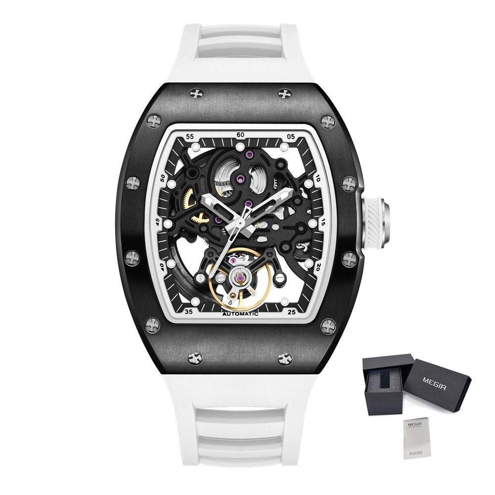 MEGIR Automatic Mechanical Men's Watch Luxury Skeleton Dial Luminous Waterproof Sports Military Wristwatch Gift for Man 9190-12-21