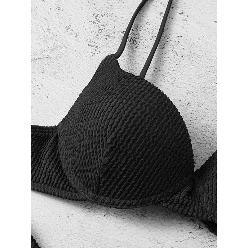 Sexy Solid Color Two-Piece Bikini Swimwear for Women