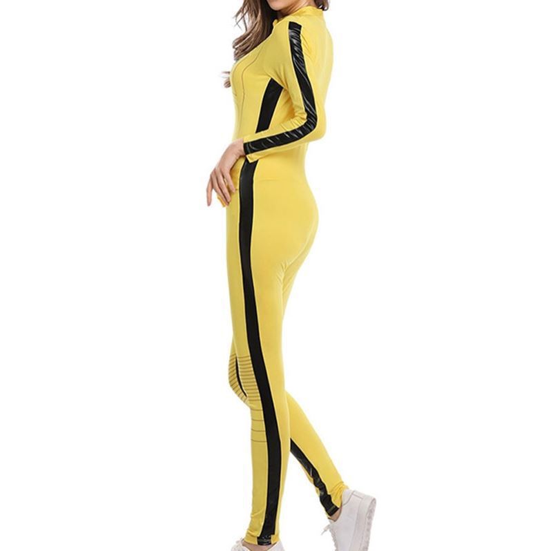 Halloween Costume Kill Bill Bride Yellow Jumpsuit Cosplay Outfit