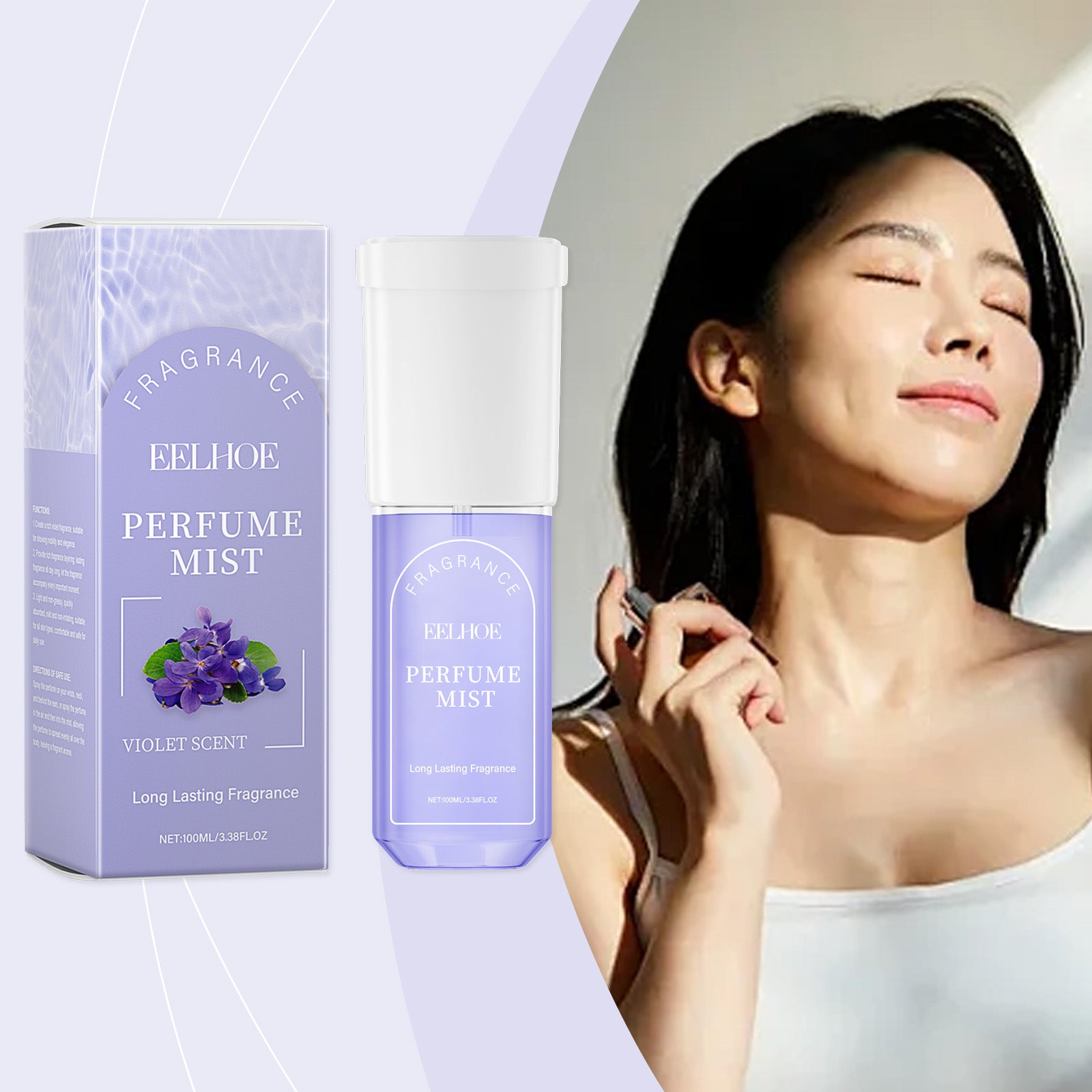 EELHOE Violet Flower Body Perfume Spray, Fresh And Pleasant Natural Fragrance Light Gentle Charming Fragrance