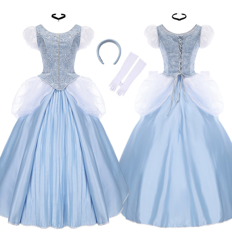 Halloween Cosplay Princess Dress Cinderella Adult Costume Party Gown Stage Performance Outfit