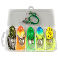 Mini Reptile Lure 3cm 4g Double Tendril Frog Lure with Double Hooks for Bass Fishing Lure