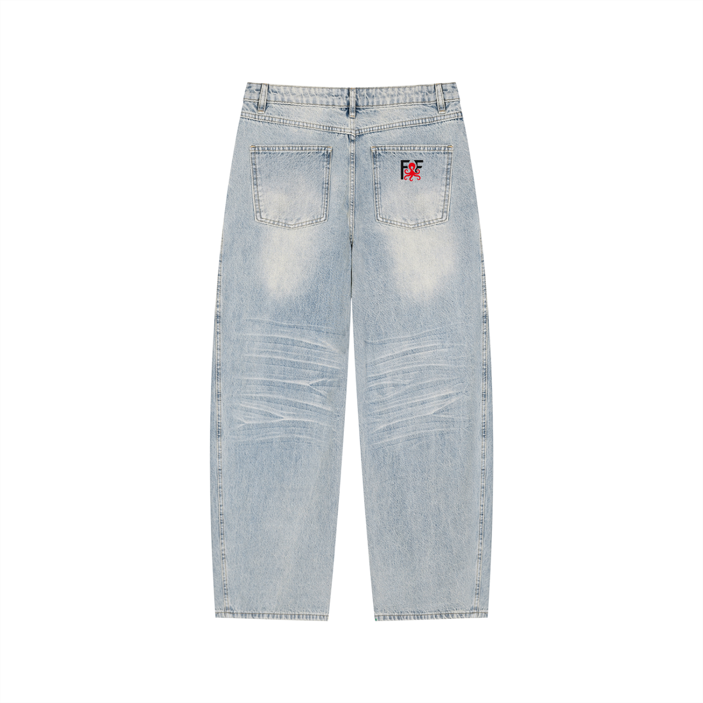 Men’s Enzyme Wash Wide Leg Jeans