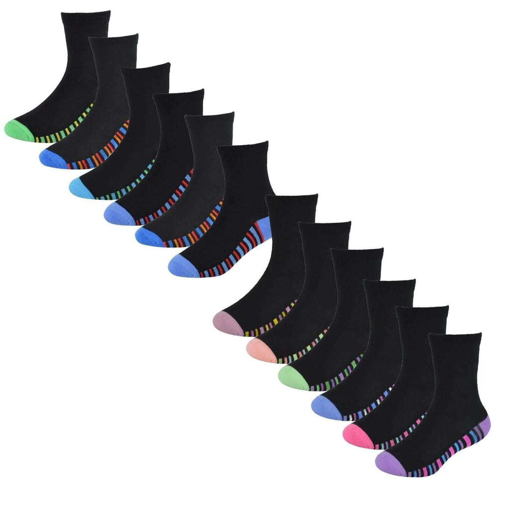 Sock Stack キッズ 竹繊維 ソックス 6足組 通気性 抗菌 防湿性 綿混 毎日快適パック