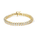 18K Yellow Gold 4.0 Cttw Round-Cut Diamond S-Link 7" Inch Tennis Bracelet (I-J Color, SI1-SI2 Clarity)