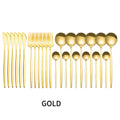Stainless Steel Tableware 24 Sets Of Forks And Spoons Western Food Portuguese Knife, Fork And Spoon Set Golden Spoon And Fork