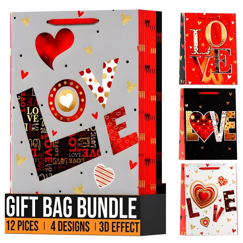 Gift Bags with love text ~6342