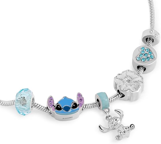 Disney Stitch Silver Plated Charm Bracelet-1