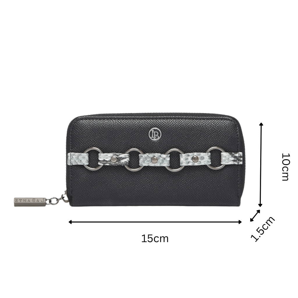 Ellen Black Vegan Zip Around Wallet