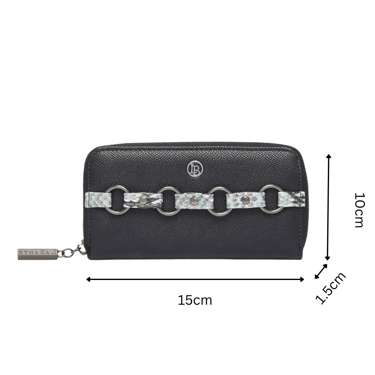 Ellen Black Vegan Zip Around Wallet