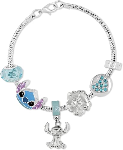 Disney Stitch Silver Plated Charm Bracelet-0