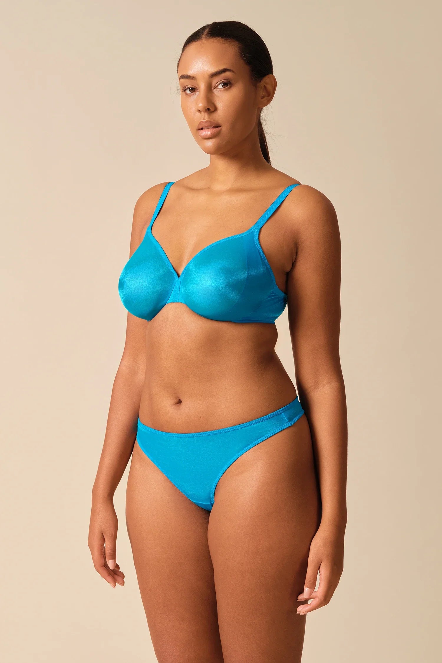 Gossard Glossies Atomic Blue Sheer Thong-2