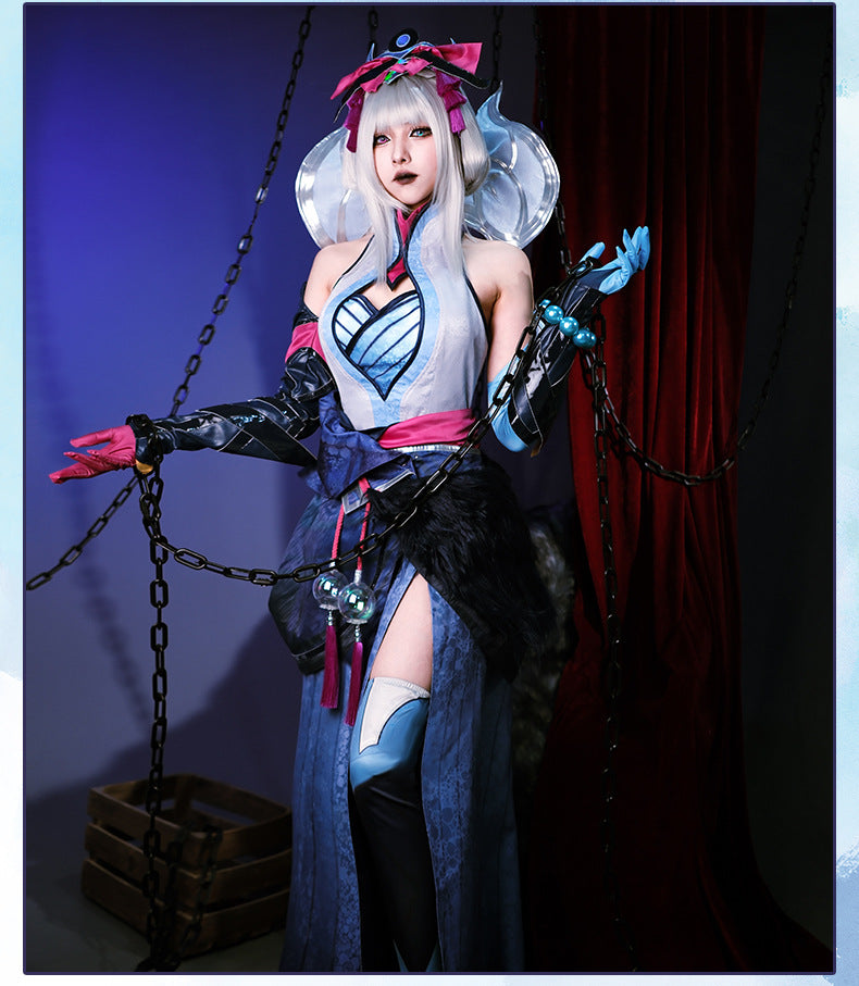 LOL League of Legends cosplay costume game, Pure Snow Moon, Mogana cosplay costume game, complete set for women in C server