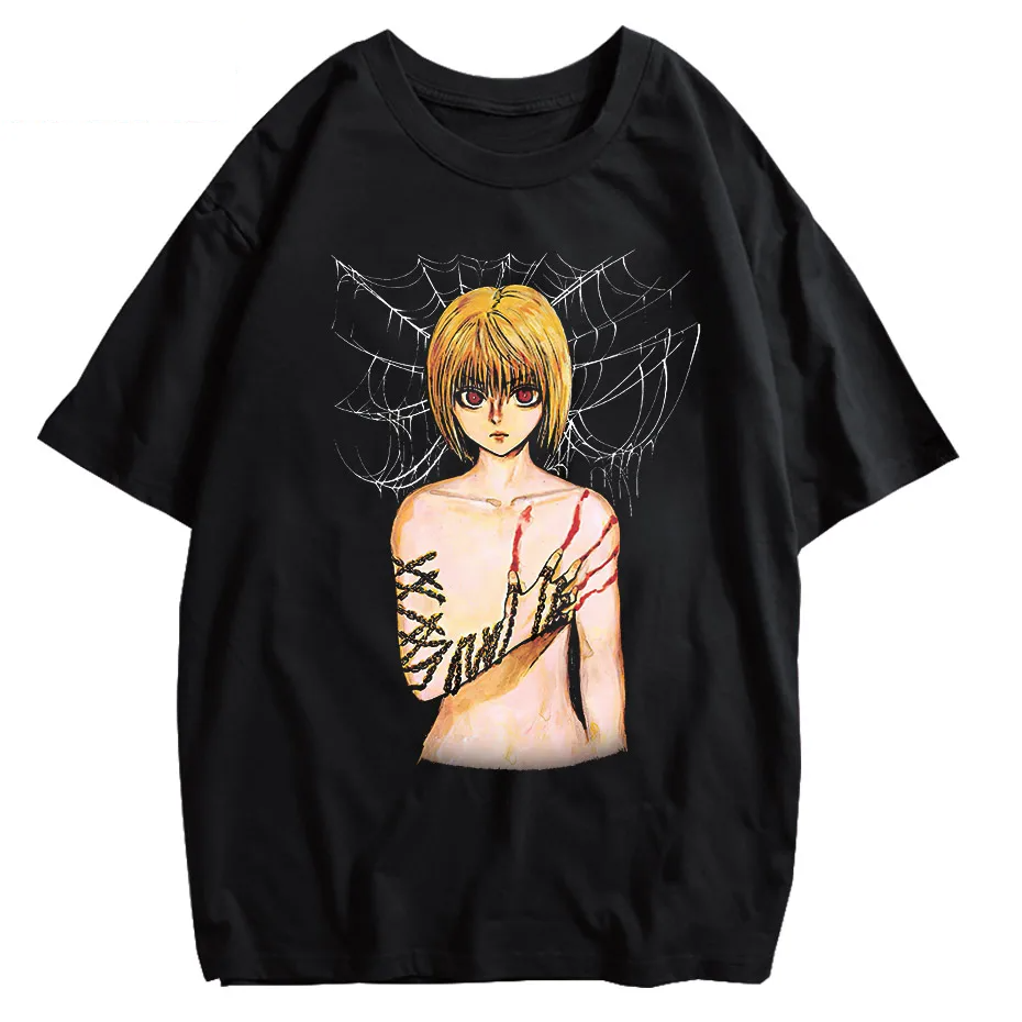 Men's Hip Hop Streetwear Anime Graphic T-Shirt Oversized Cotton Tee-3