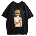 Men's Hip Hop Streetwear Anime Graphic T-Shirt Oversized Cotton Tee-3